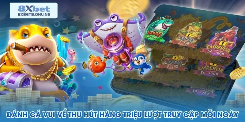 Màn hình trò bắn cá Đánh Cá Vui Vẻ với đàn cá nhiều màu
