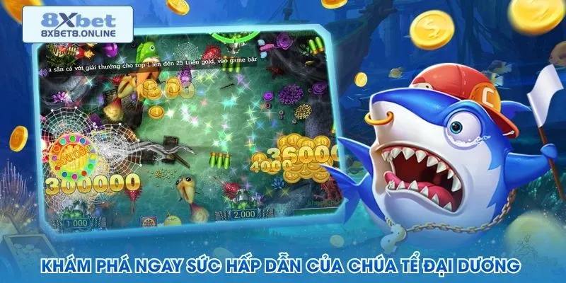 Màn hình trò bắn cá Chúa Tể Đại Dương với nhiều loài sinh vật biển