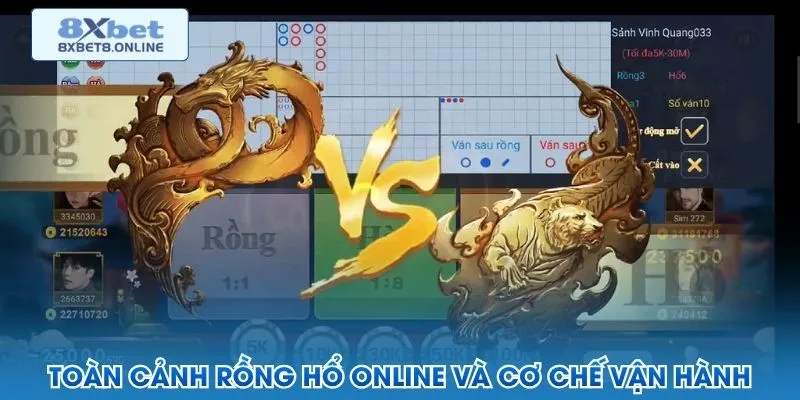 Bàn rồng hổ trực tuyến với hai ô cược Rồng và Hổ
