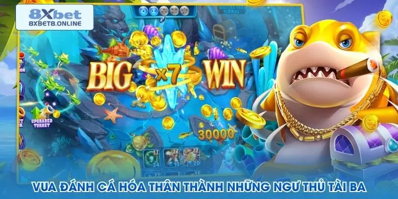 Màn hình trò bắn cá Vua Đánh Cá với đàn cá và pháo bắn
